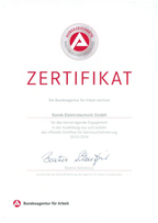 Zertifikat für Nachwuchsförderung